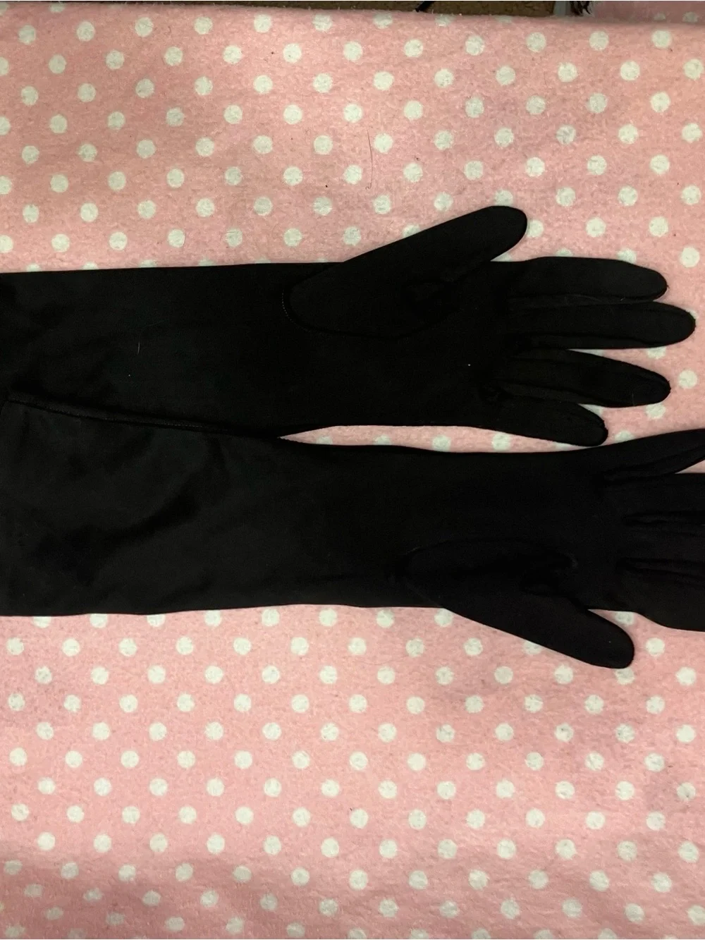 Vintage Faux Suede Gloves M